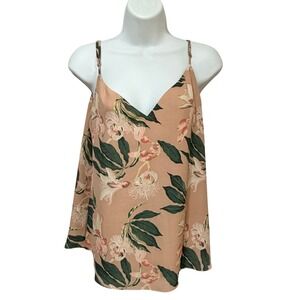 Babaton Aritzia Floral V-Neck Camisole Top Dusty Rose Pink Small